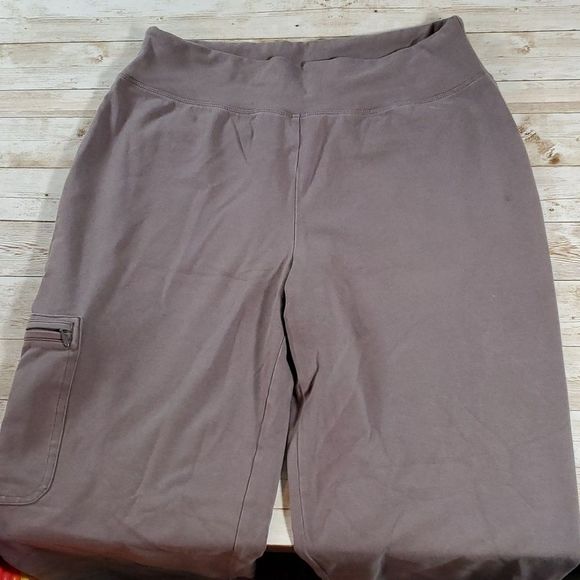 Duluth Trading Company Pull-On Cargo Pants 45022 Drawstring Waist Grey Comfy - Picture 2 of 9